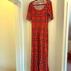 LulaRoe Plaid Maxi Dress Sz. Large